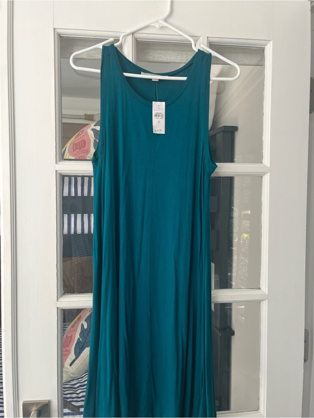 LOFT Sleeveless Teal A-Line Midi Dress